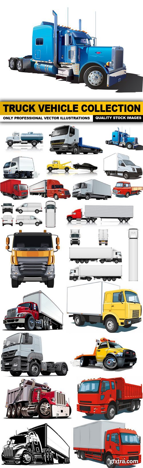 Truck Vehicle Collection - 25 Vector