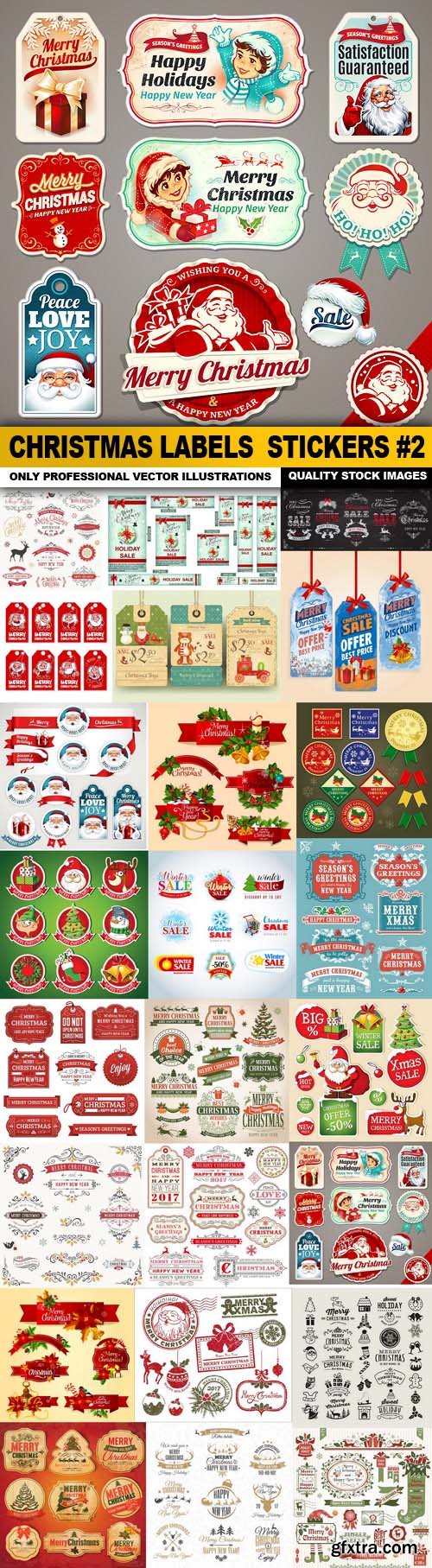 Christmas Labels Stickers #2 - 25 Vector