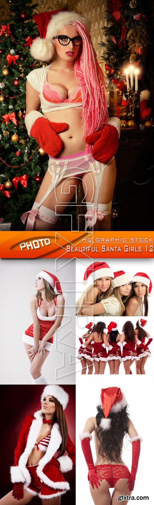 Stock Photo - Beautiful Santa Girls 12