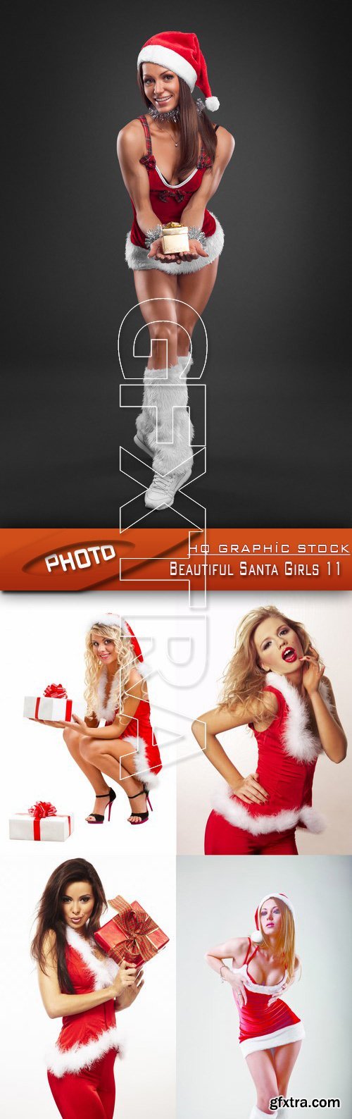 Stock Photo - Beautiful Santa Girls 11