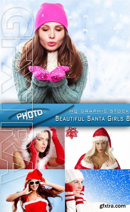 Stock Photo - Beautiful Santa Girls 8