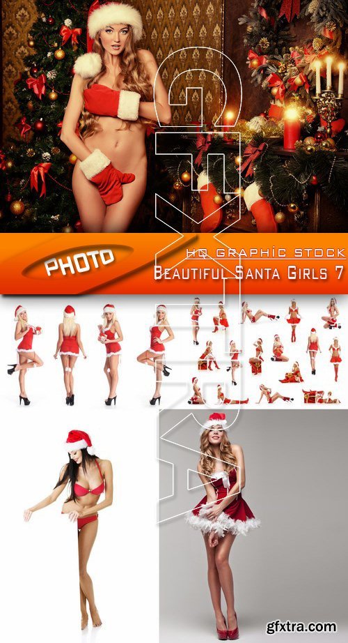 Stock Photo - Beautiful Santa Girls 7