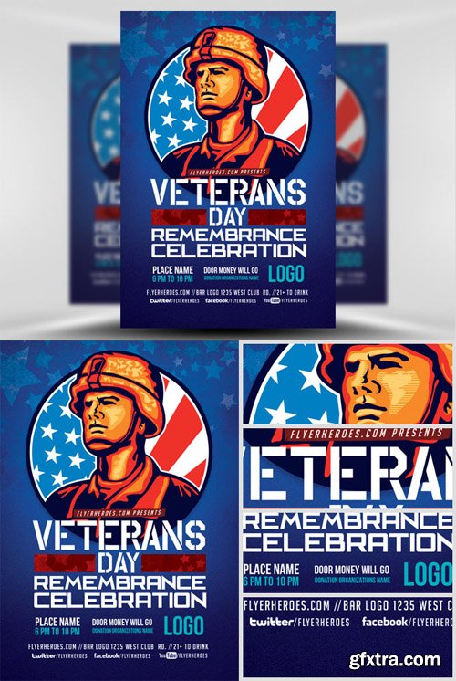 Veterans Day Remembrance Celebration Flyer Template