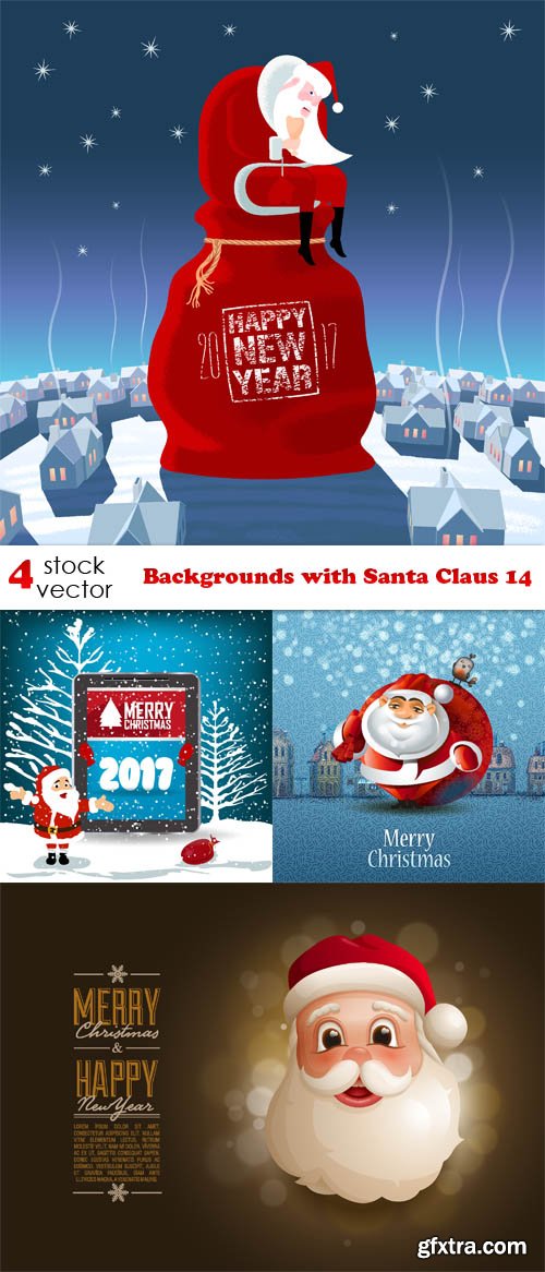 Vectors - Backgrounds with Santa Claus 14