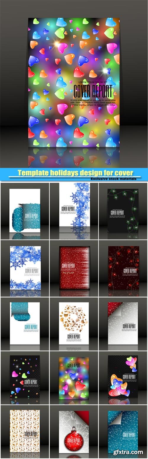 Template holidays design for cover, abstract vector background