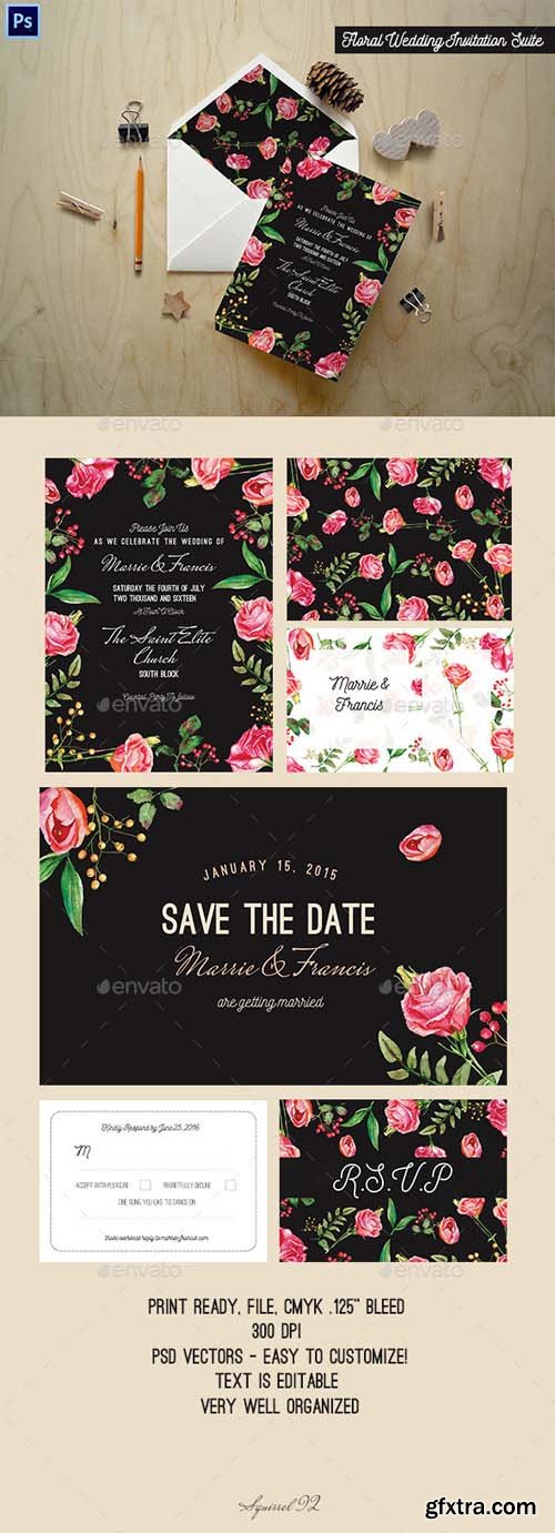 GR - Floral Wedding Invitation Suite 13253040