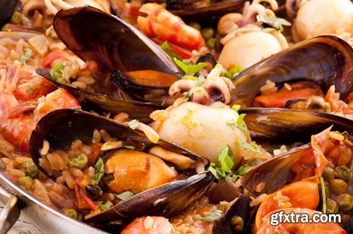 Collection mussel shrimp crab lobster risotto salad seafood delicacy delicatessen pure protein 25 HQ Jpeg