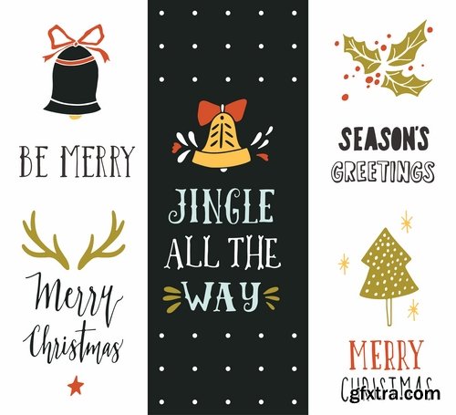 Collection label sticker tag christmas new year for sale items 25 EPS