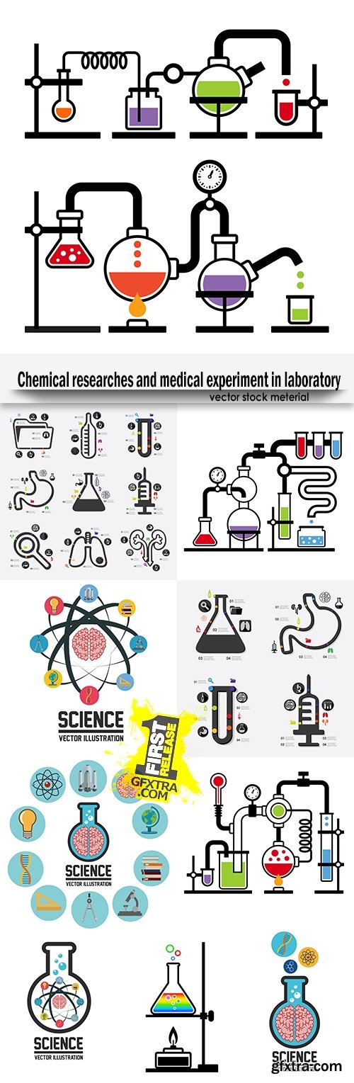 Chemical researches and medical experiment in laboratory