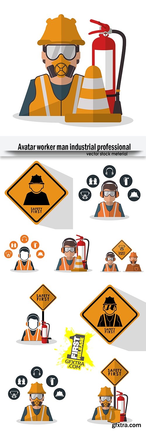 Avatar worker man industrial professional