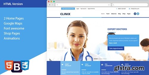 ThemeForest - CLINIX v1.0 - Medical HTML Template - 13003131