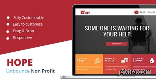 ThemeForest - Hope v1.0 - Non Profit Unbounce Landing page - 11026075