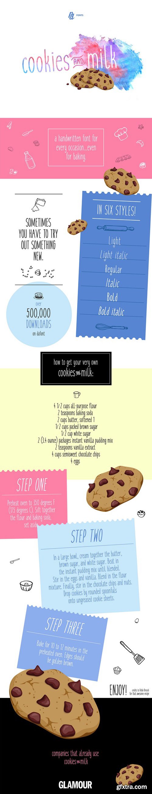 cookies and milk - A handwritten font