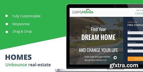 ThemeForest - Homes v1.0 - Realestate unbounce Landing Page - 11025899