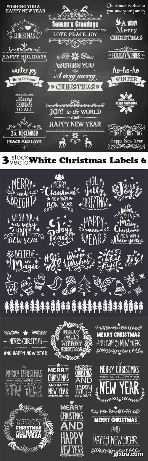 Vectors - White Christmas Labels 6