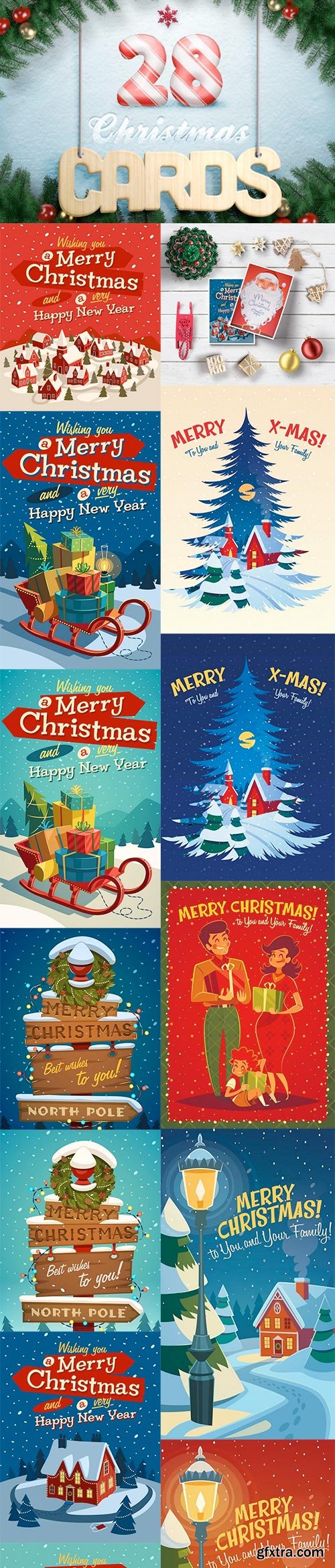 CM - 28 Christmas Cards Illustrations 1018032