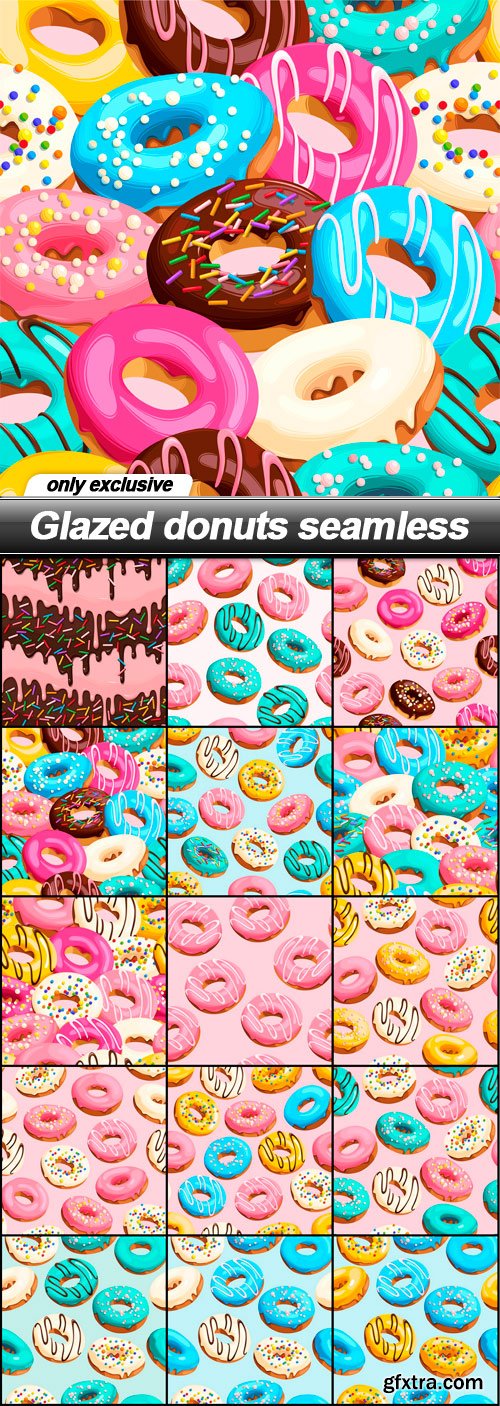 Glazed donuts seamless - 15 EPS