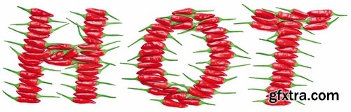 Collection of chilli peppers Bulgarian red yellow spices 25 HQ Jpeg