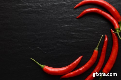 Collection of chilli peppers Bulgarian red yellow spices 25 HQ Jpeg