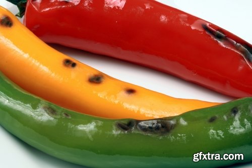 Collection of chilli peppers Bulgarian red yellow spices 25 HQ Jpeg