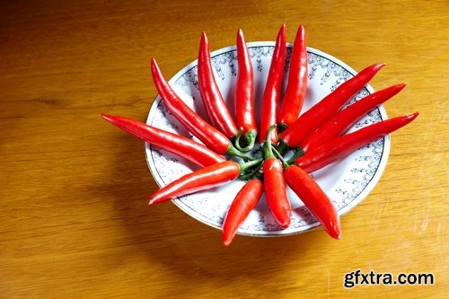 Collection of chilli peppers Bulgarian red yellow spices 25 HQ Jpeg