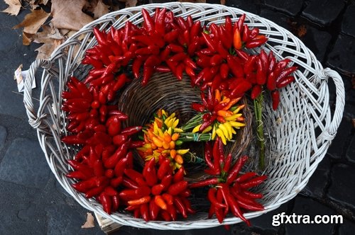 Collection of chilli peppers Bulgarian red yellow spices 25 HQ Jpeg