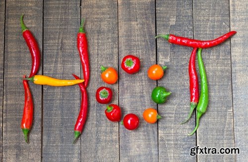 Collection of chilli peppers Bulgarian red yellow spices 25 HQ Jpeg