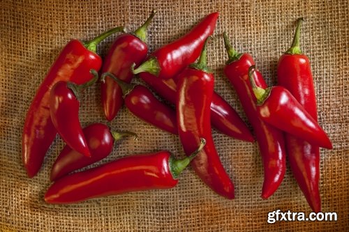 Collection of chilli peppers Bulgarian red yellow spices 25 HQ Jpeg