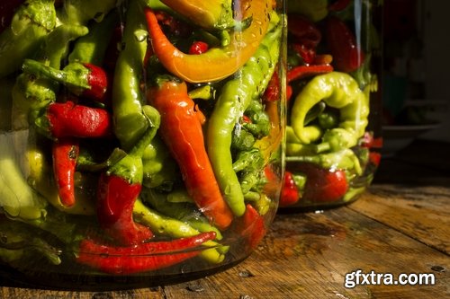 Collection of chilli peppers Bulgarian red yellow spices 25 HQ Jpeg