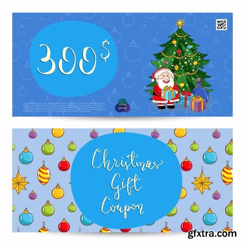 Collection banner Christmas New Year Santa Claus invitation card for a children's holiday 2-25 EPS