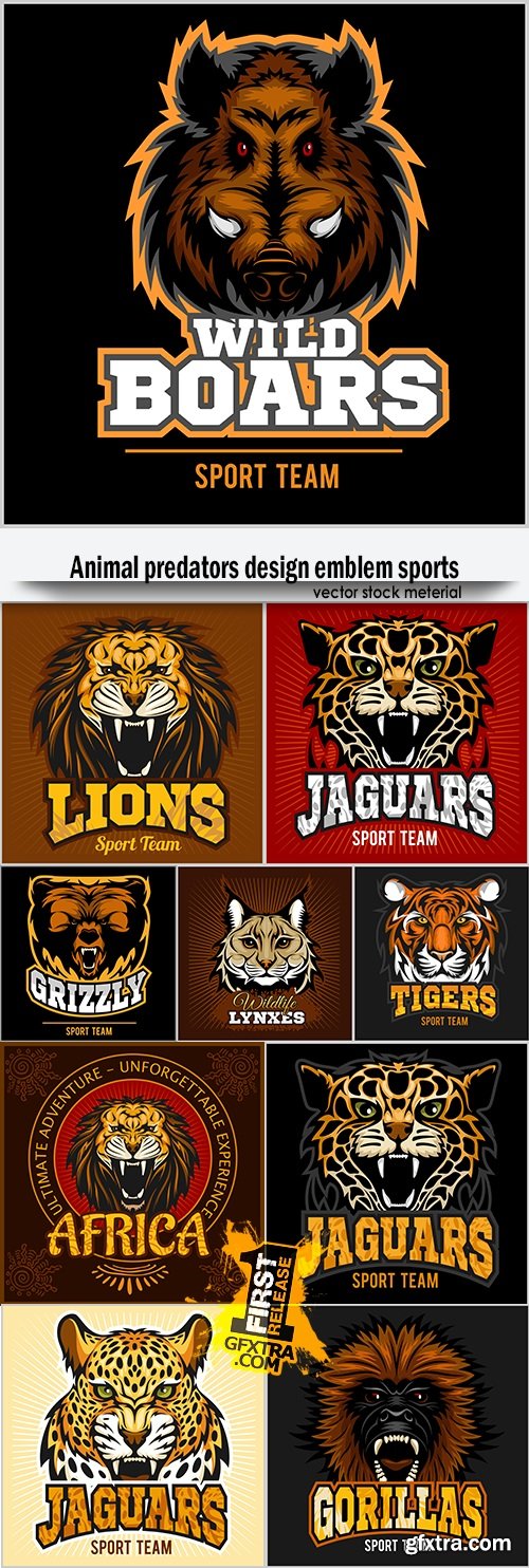 Animal predators design emblem sports