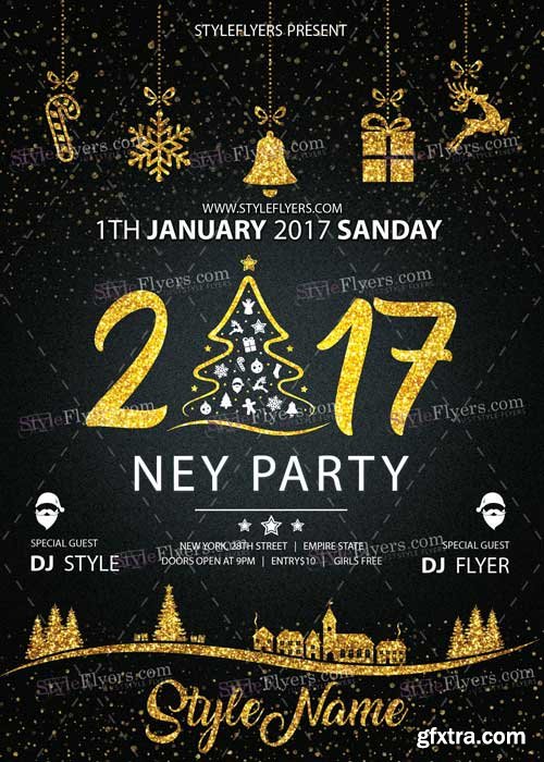 2017 NEY Party PSD V11 Flyer Template