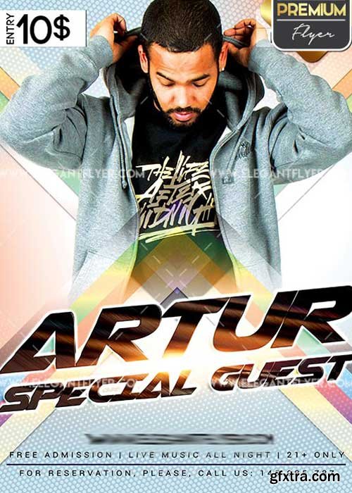 Dj Artur Flyer PSD V13 Template + Facebook Cover