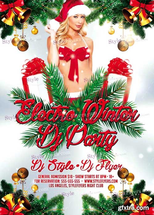 Electro Winter Dj Party PSD V8 Flyer Template