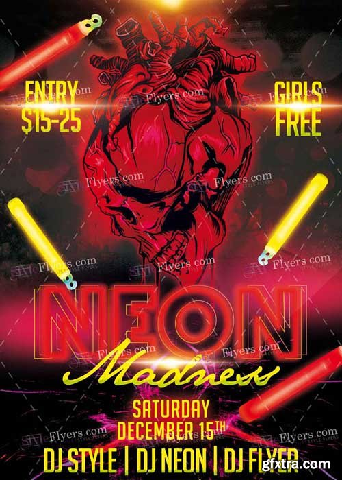 Neon Madness PSD V7 Flyer Template