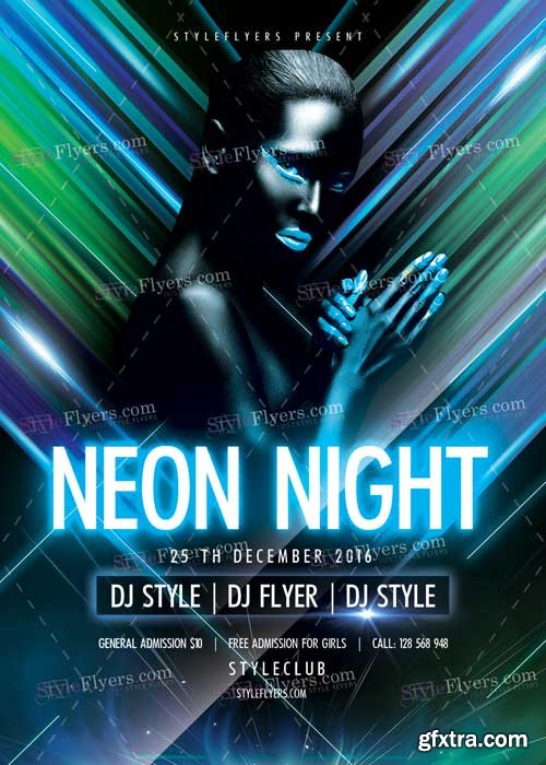 Neon Night PSD V8 Flyer Template