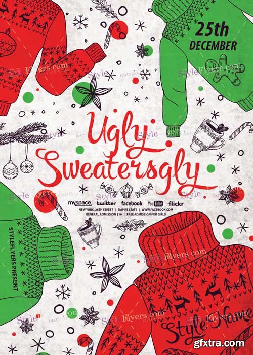 Ugly Sweaters PSD V11 Flyer Template