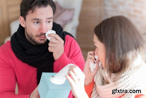 Cold and flu - man and woman - 20xUHQ JPEG