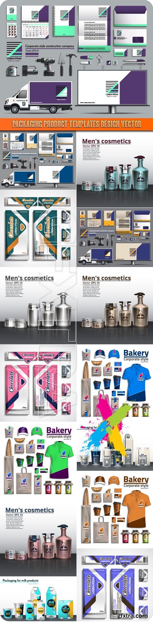 Packaging product templates design vector