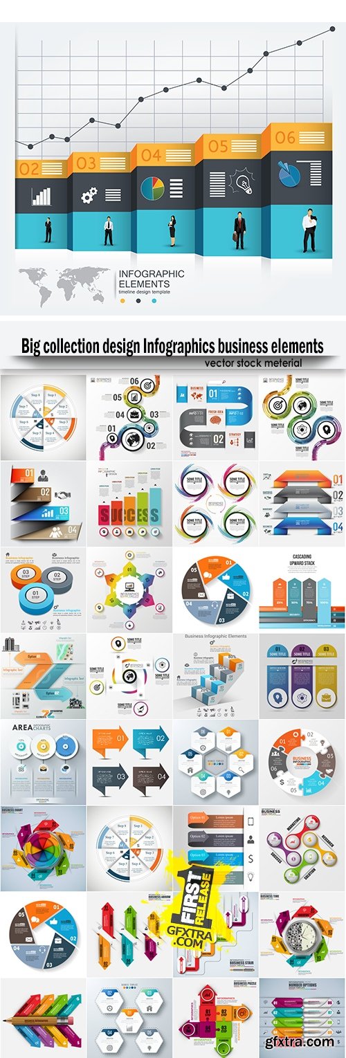 Big collection design Infographics business elements