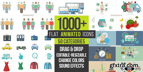 Videohive Flat Animated Icons 1000+ 12873663