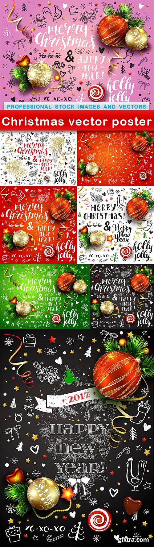 Christmas vector poster - 8 EPS