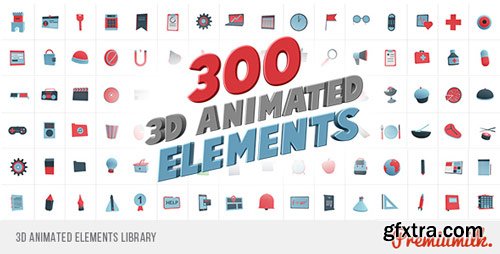 Videohive - 3D Animated Elements Library - 18734079