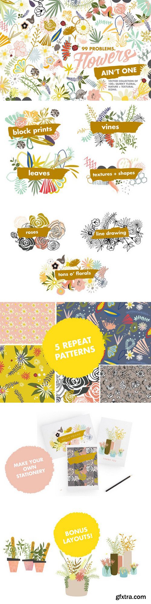 CM - Quirky Floral Vector Collection 1016152