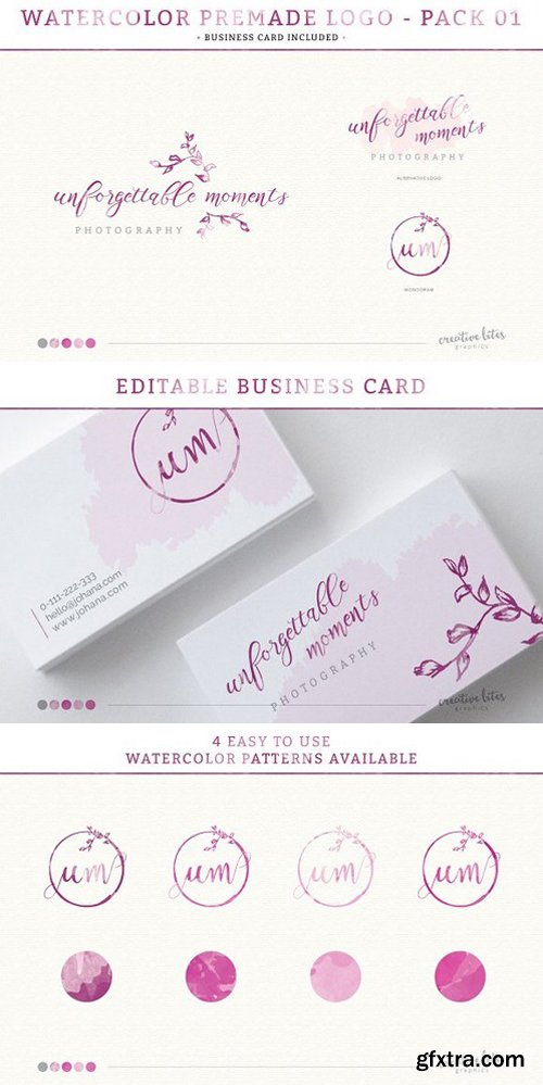 CM - Premade Watercolor Logo - Pack 01 1027985