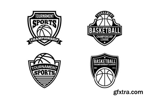 Graphicriver Basketball Badges & Stickers Vol1 15335099