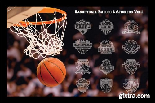 Graphicriver Basketball Badges & Stickers Vol1 15335099