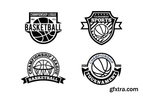 Graphicriver Basketball Badges & Stickers Vol1 15335099