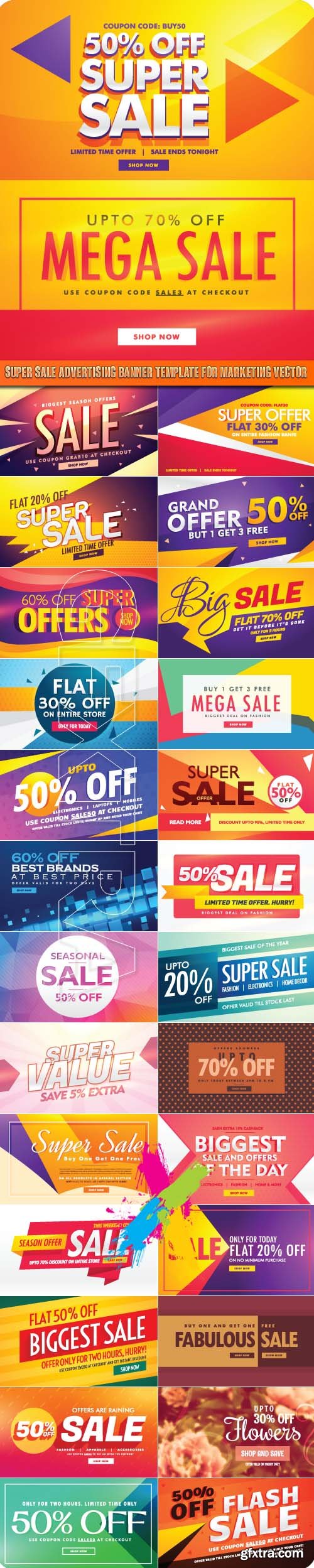 Super sale advertising banner template for marketing vector