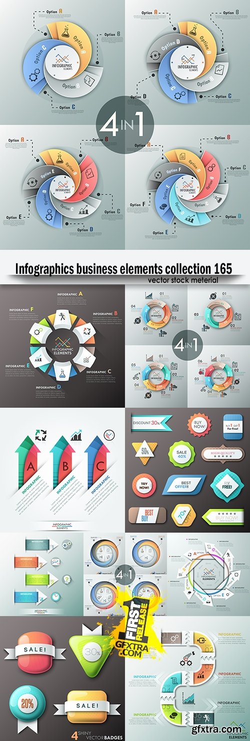 Infographics business elements collection 165